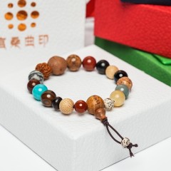 藏汉多宝十八籽手串（五色经幡系列）	1件/盒