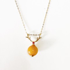 一鹿有你蜜蜡吊坠项链	1件/盒